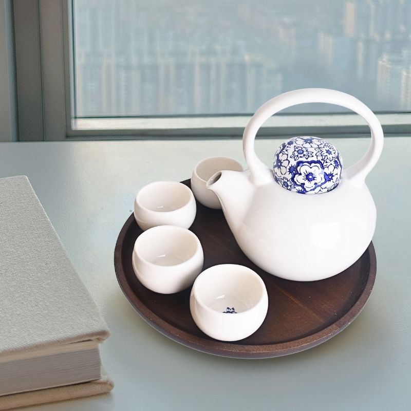 陶瓷茶壶套装大容量凉水壶餐厅耐热耐高温大号家用冷水壶软装装饰