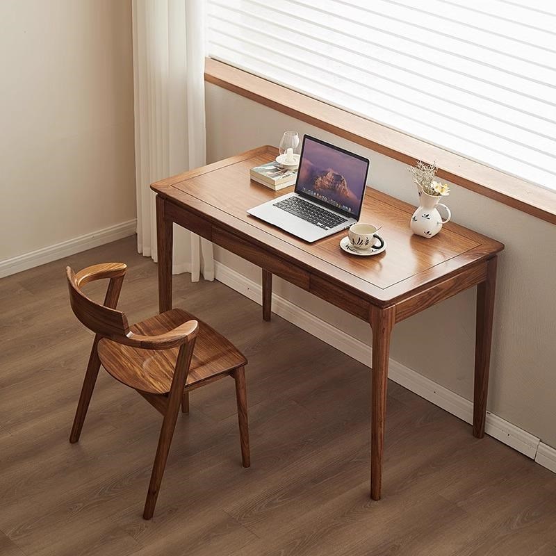 中式全实木简约现代书桌乌金木书桌书房收纳抽屉写字桌书法桌子