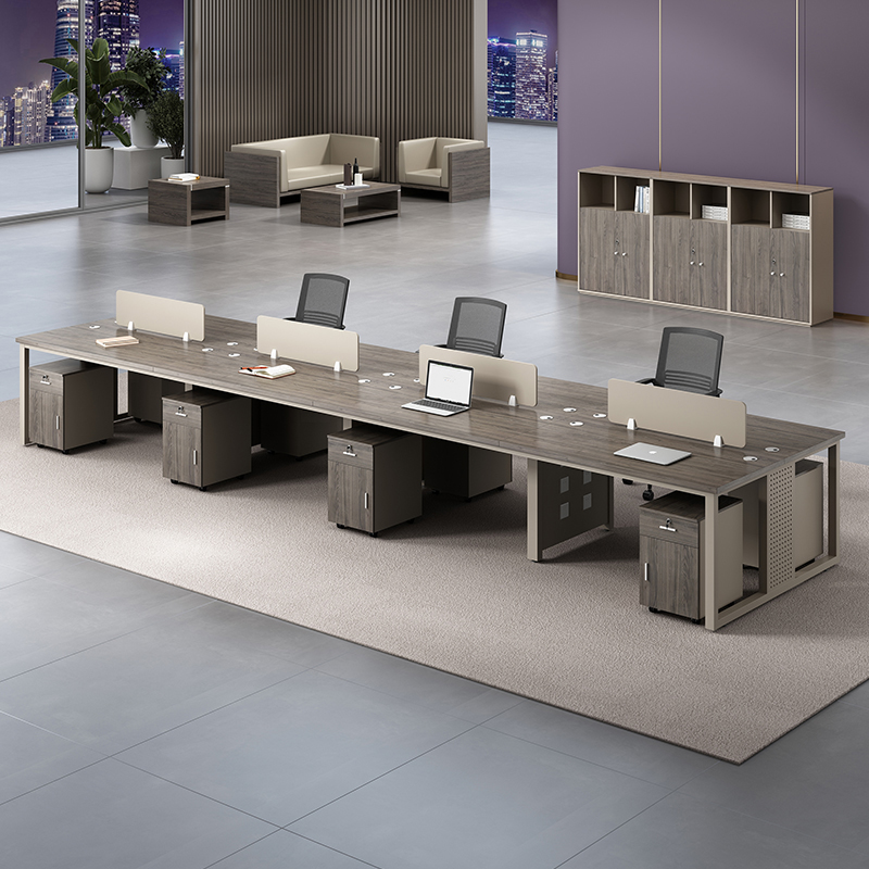 职员屏风卡位办公桌椅组合简约现代二四46八人工位办公室财务桌子