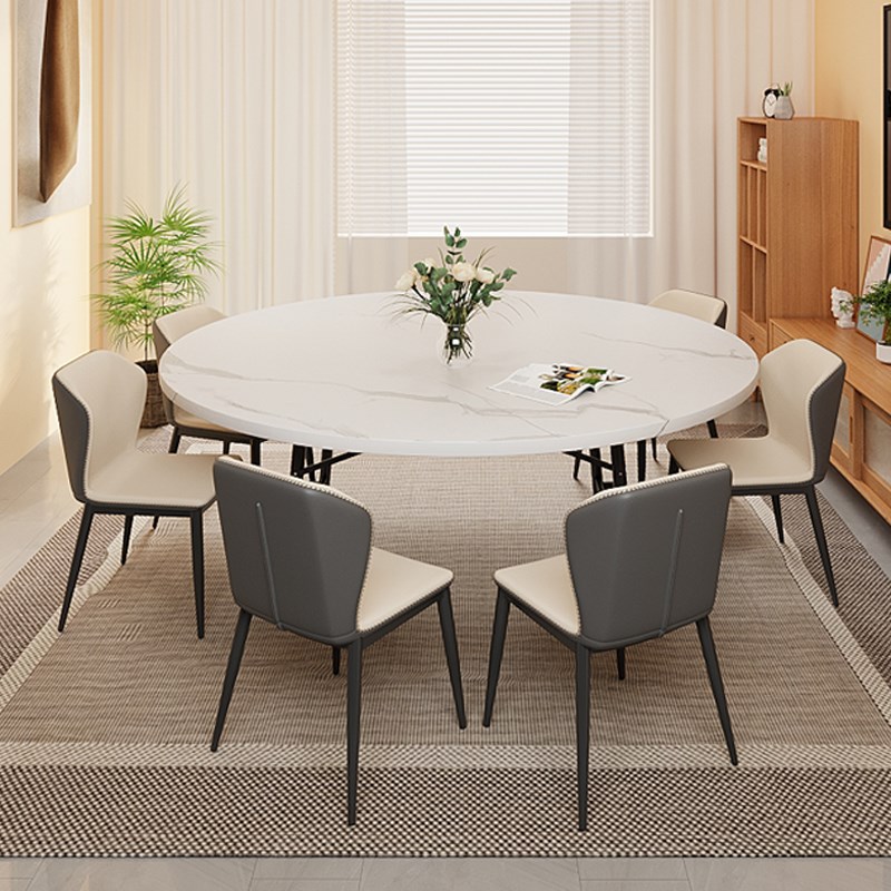 餐桌折叠大圆桌家用10人饭桌简易酒店商用大桌子租房可移动带转盘