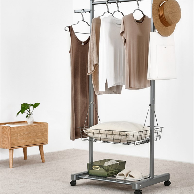 名至衣架落地卧室内晾挂衣架可移动家用宿舍小型收纳置物衣帽架子