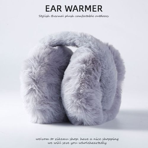 毛绒耳罩冬男女时尚冬季保暖可折叠护耳套防冻耳包骑行车防寒耳捂