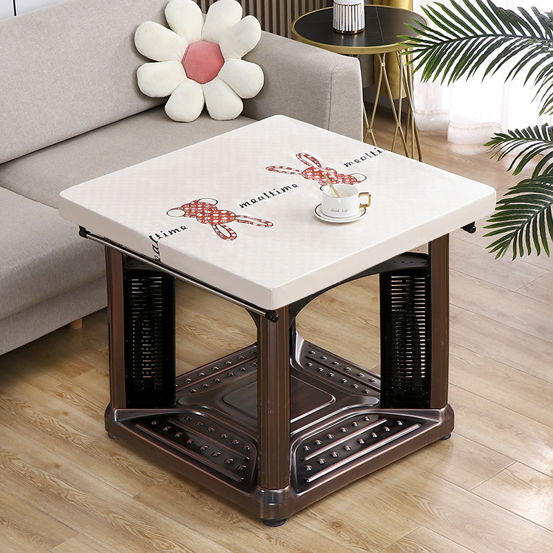 pu烤火桌皮罩正方形防水防油取暖桌套防尘茶几桌布防烫电炉罩皮套