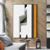 现代简关墙面抽象建筑楼梯玄装 饰画墙B 962走廊过道创意挂约画入