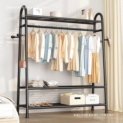 地晾衣架收纳整理学简宿舍折叠家用卧室内生晒凉落杆易见详情挂衣