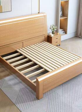 加厚NMW榉木实木床.1主.米现代812米简约家用卧双人床1.5米工厂直