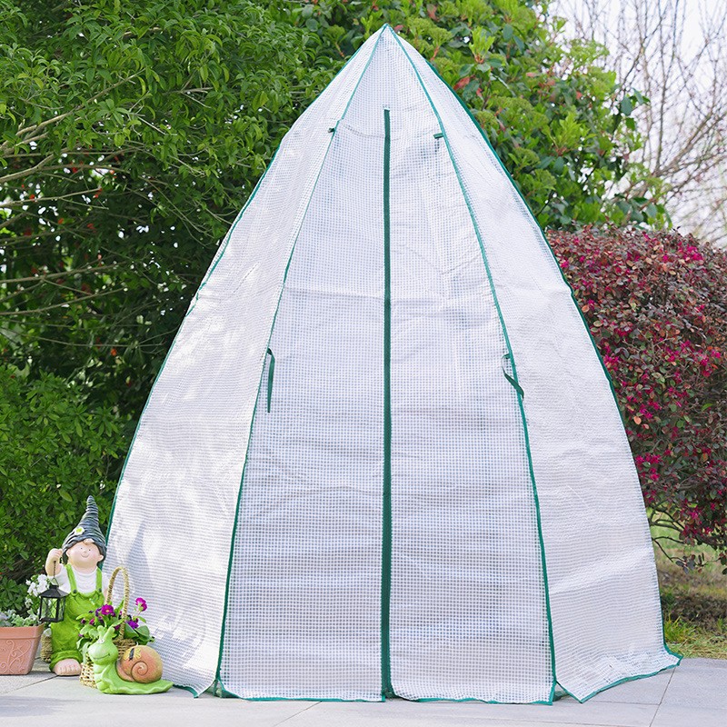 蔬菜水果温室大棚保温棚锥形多肉植物冬季家用庭院防寒过冬暖棚架