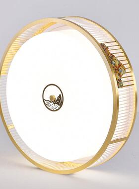 新中式金色吸顶灯正方形led客厅餐厅书房卧室茶室中国风福字灯具