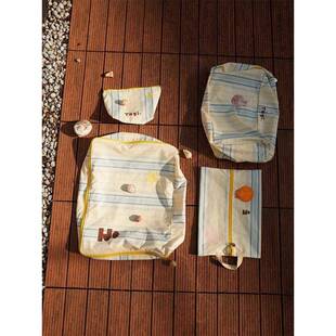 Tagi.《塔皮星》印花可爱条纹便携分装袋行李箱四件套收纳袋