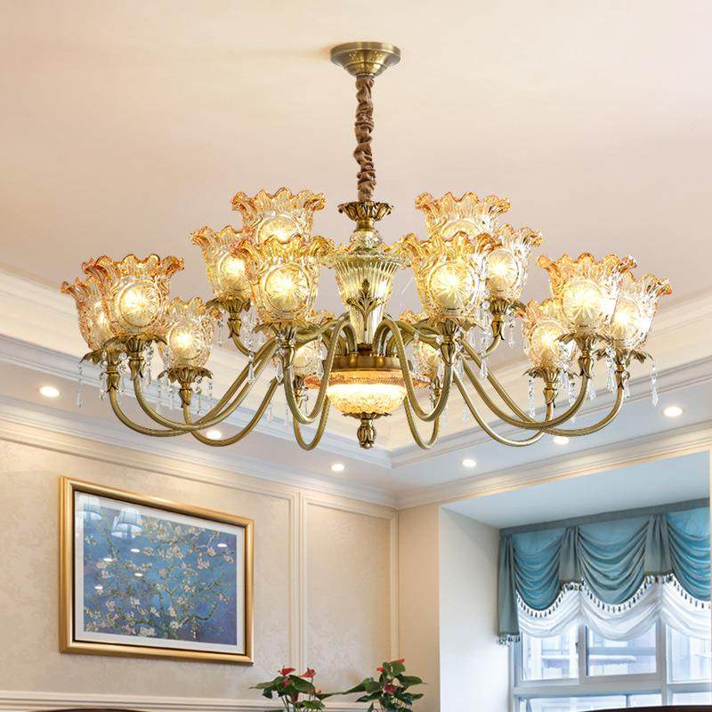 全铜法式中古美式复古高端古铜客厅吊灯餐厅卧室大厅新款护眼灯具,家装灯饰光源,智能吊灯,淘宝优惠券,粉丝福利购,淘宝优惠卷