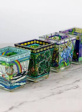 现货包邮花瓶彩绘水培绿植插花器客厅装饰桌面摆件手绘玻璃花瓶