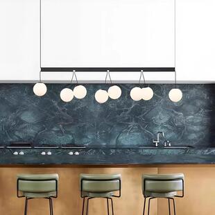 设计师软装 样板间吊灯led客厅圆形玻璃球吊灯卧室房间店面商铺灯