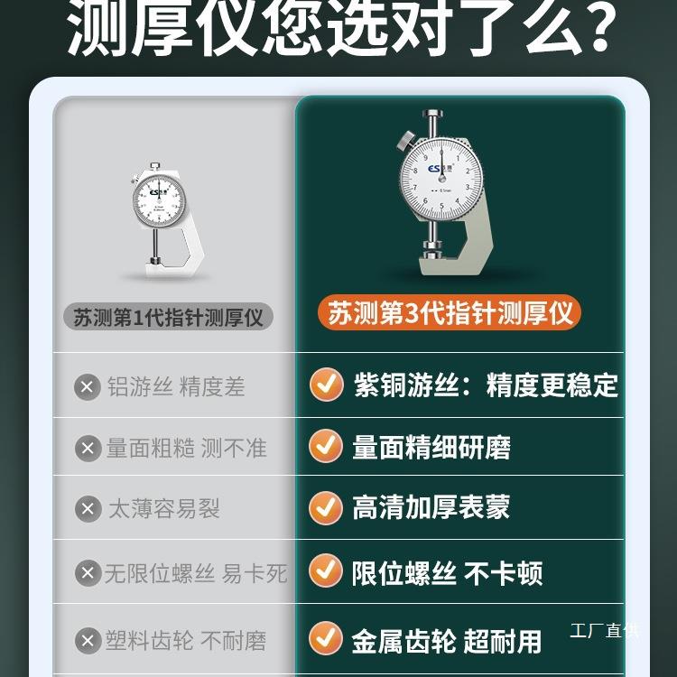 苏测千分尺测厚仪测高精度机械厚度游标卡尺测板厚平头尖头弯八极