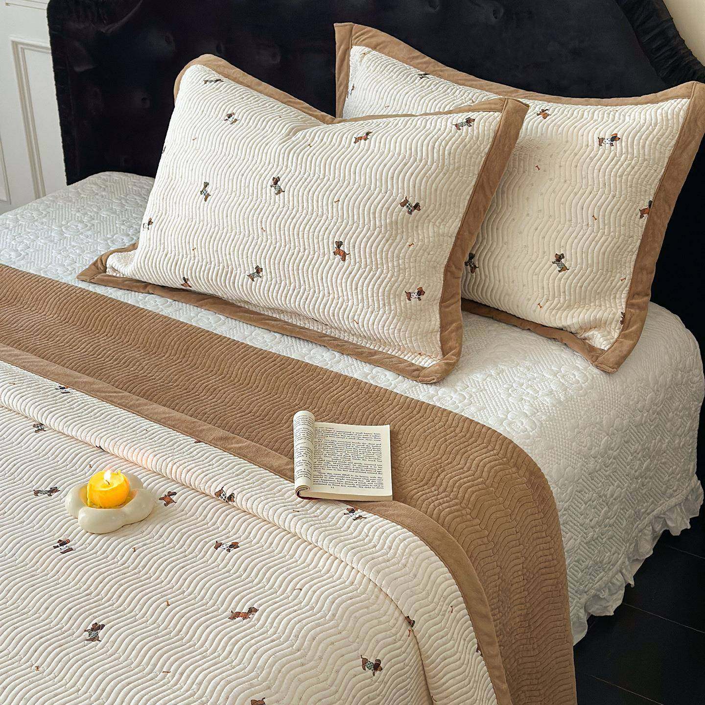 莫代尔加绒单床盖加厚防滑隔脏夹棉绗缝多功能榻榻米防尘盖三件套,床上用品,床裙,淘宝优惠券,粉丝福利购,淘宝优惠卷