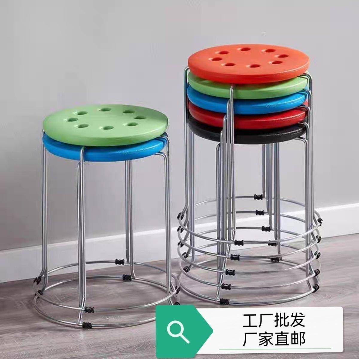 铁凳宴席酒店食堂餐厅宾馆加粗圆凳一条龙理事会耐用钢筋凳流动