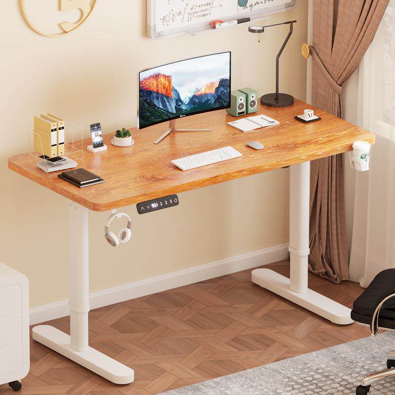 实木电动升降桌电脑桌家用办公书桌智能电竞桌工作台桌子升降桌腿