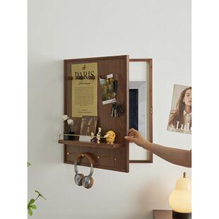 开门式电表箱盒遮挡网红实木挂画轻奢感置物架配电闸箱装饰画