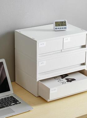 桌面收纳盒抽屉户式双格A4IXJ文件盒关入玄收纳办公门口柜整理盒