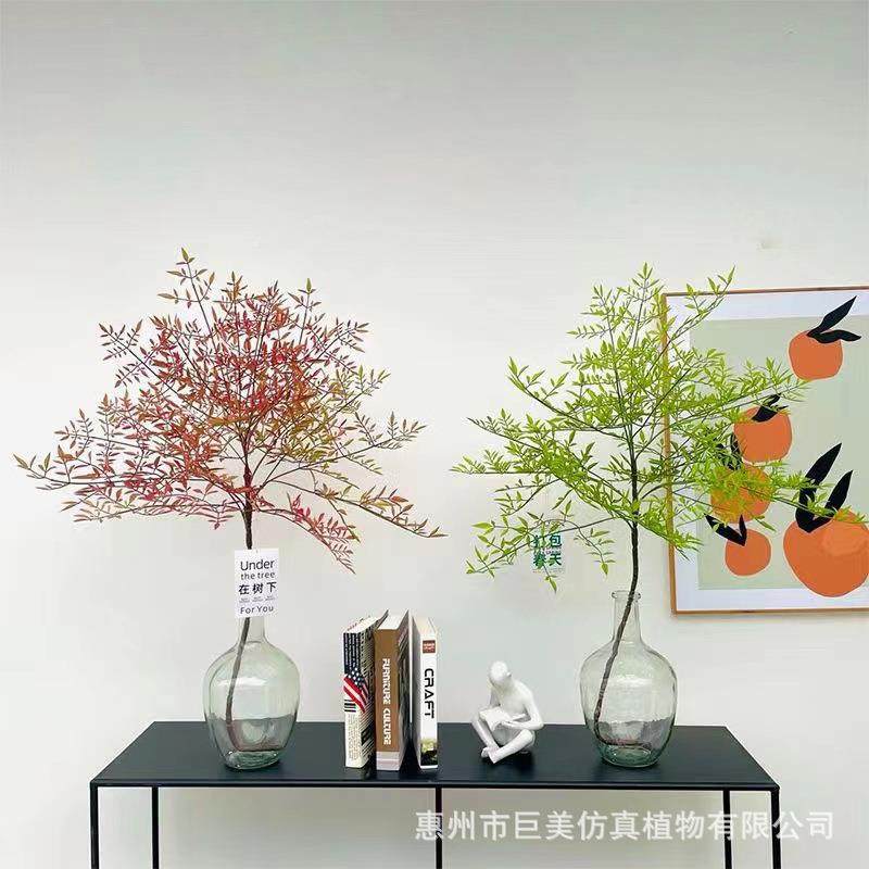 直销网红南天IXF仿绿植盆栽植物室内外庭竹院装盆景饰造真景