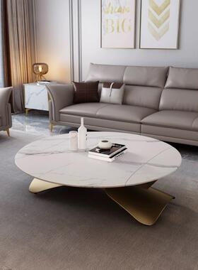 岩几板茶轻客奢现LMJ代简约小户型多功能厅家用圆形动升降茶移几