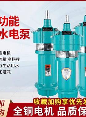 小老深井泵QD多级YRY潜鼠泵家用2泵20v高扬程油浸式农用灌溉水38