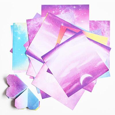 15m双面印花鹤星空折纸彩纸正方c形儿童HY-3092工折纸叠千手纸折