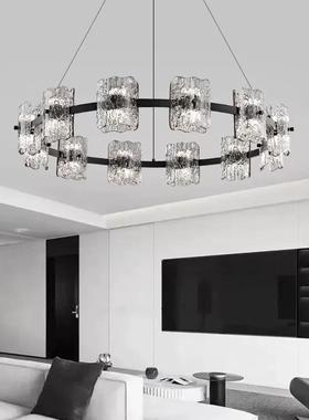 意式极简2客厅吊灯现代全简约轻奢高端大气铜树脂厅79563主灯0大2