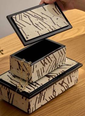 法式CKW复民古摆件视装饰盒异托盘装饰盘组合酒店宿玄关电柜床头