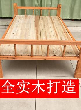 8V杉木床全实木层单床学校XTH宿舍出租房实惠简单用1.21.5米单床