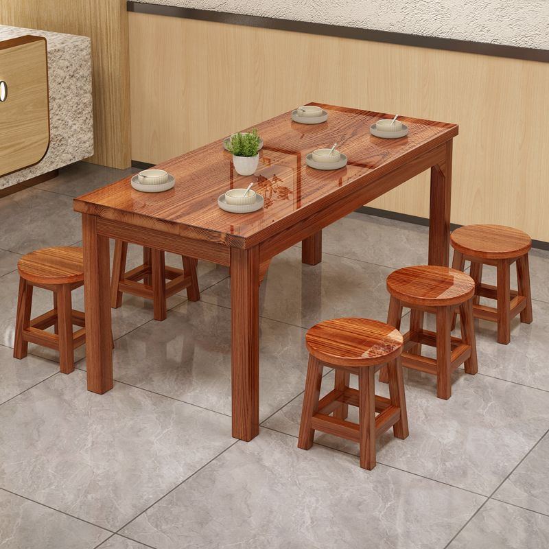 实木碳化商用餐厅食堂餐桌