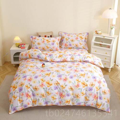 正品100%纯棉床四件套1.35床单一米八被套5200x230全棉被罩床1.米