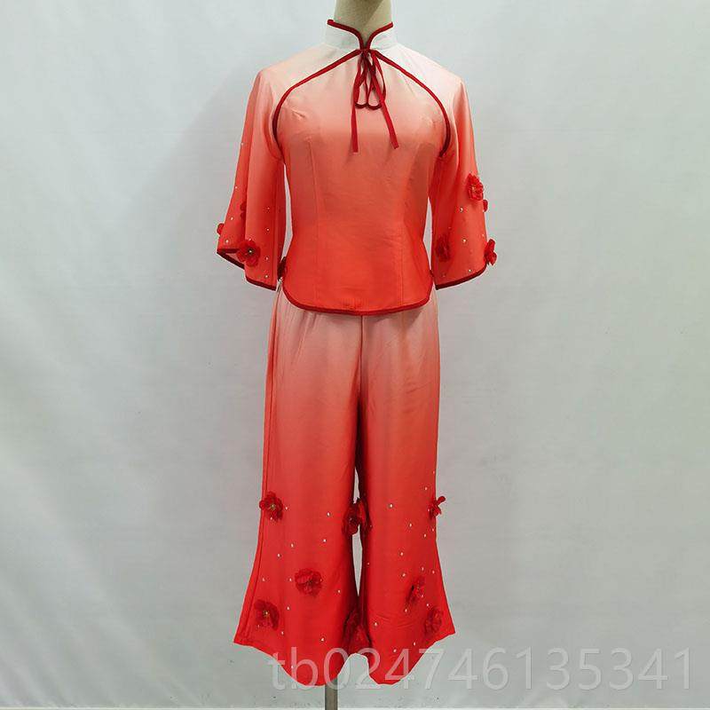 正品现当代艺女性舞蹈服、桃李茶杯、南建同表演服装装旗袍表演服
