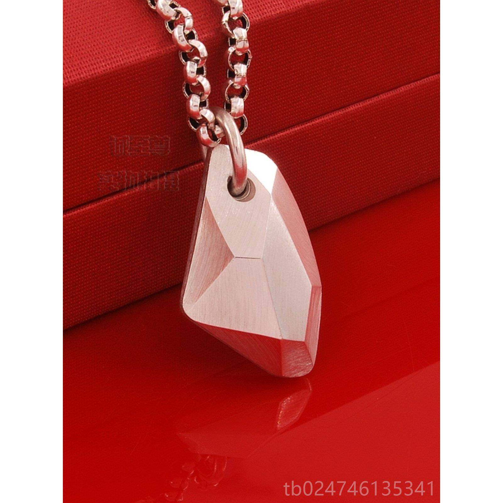 正品实心纯银原创许不规则愿石吊坠项链足银侣挂坠情饰品刻字男包