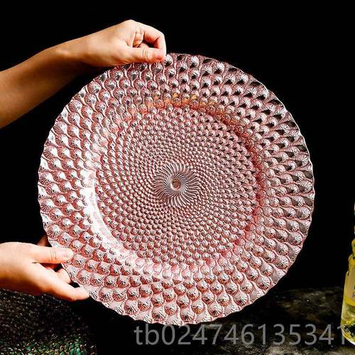 正品轻玻璃干果盘家用客奢厅茶几摆件约现代水果盘欧式创意果糖果