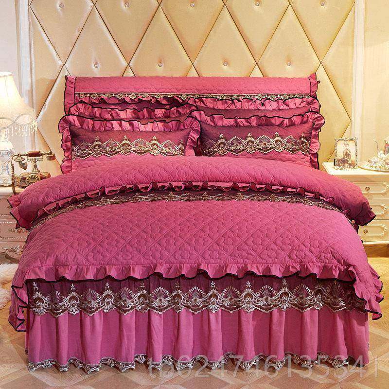 正品欧式夹棉蕾床裙四件套床上用品.51.8米4件套m加厚床丝罩双人1,床上用品,床品套件/四件套/多件套,淘宝优惠券,粉丝福利购,淘宝优惠卷