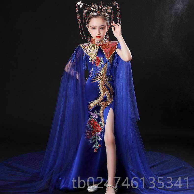 正品新款旗高袍儿童中国风端国潮秀走礼服模特筝演古出服女,童装/婴儿装/亲子装,儿童礼服,淘宝优惠券,粉丝福利购,淘宝优惠卷