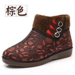 正品老京用冬季女丝绒鞋，北老年妈妈棉鞋，防滑中增厚奶奶软底