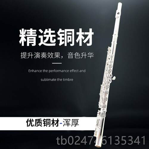 正品正品原装TAAEN 笛乐器 C调16/1开闭孔镀银键初7学考级长演奏