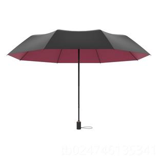 新款雨伞女晴两用手动遮阳伞黑胶防紫线太外阳黑色雨伞男生简约伞