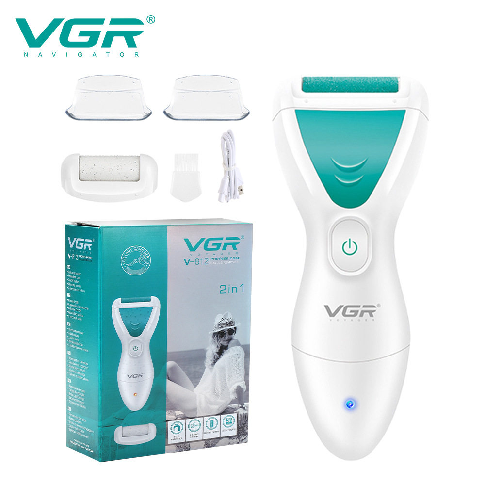VGR812跨境新款磨脚器数显电动IPX6防水洗磨皮修脚器去老茧去死皮