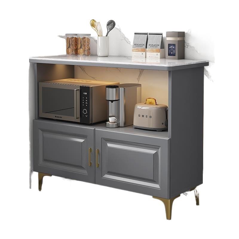 Rtd厨房置物架落地家用多层操作台微波炉烤箱可现做切菜岩板桌储