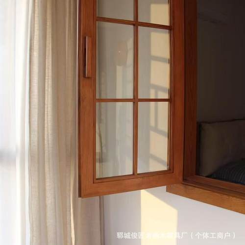 新中式实木门窗简单中式花格框架推拉窗简约左右平开窗户
