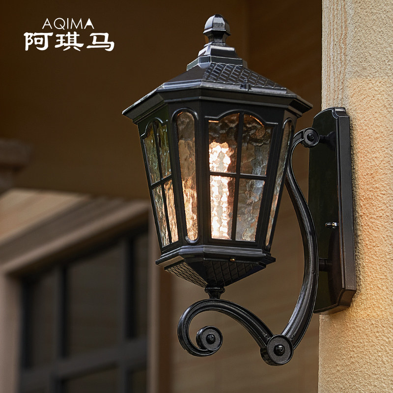 户外壁灯欧式别墅入户大门灯防水露台阳台灯家用太阳能庭院外墙灯