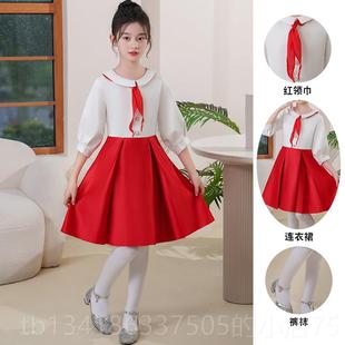 正品儿童大合演出服中小学生主红唱诗歌朗诵表演服男女童红歌色持