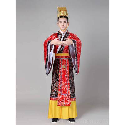 正品唐朝帝装古装秦朝汉皇武帝代古龙袍汉太子男士古装汉服服演出