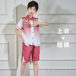 正品合唱演出服儿童男女童蹈中舞国服风衣中小学表生红色诗歌朗诵