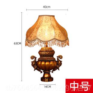 新款欧式别墅台灯大客厅书房古典奢复华树脂古特大号 艺术厅创意