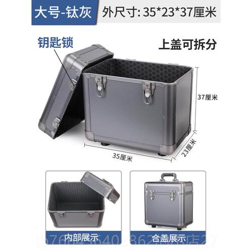 新款12寸CD黑箱胶防收纳 大容量潮储物箱设 手提式计