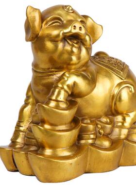 杨铜记铜元猪件摆十二生肖猪工艺0117品家居宝装饰