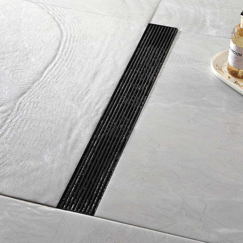 304长不锈钢2条形黑色DL2232欧式卫生间藏浴室防臭防反味隐式地漏